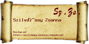 Szilvássy Zsanna névjegykártya